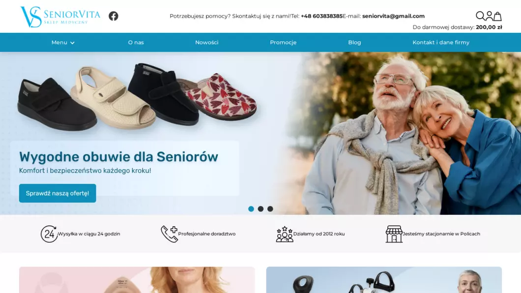 Sklep medyczny SeniorVita - zrzut ekranu