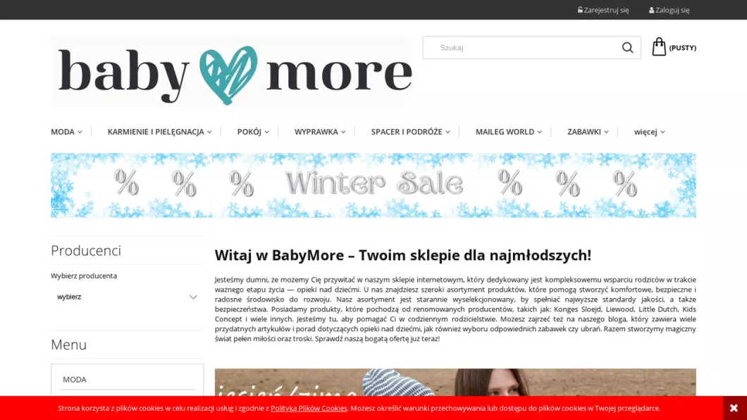 Internetowy sklep dla maluchów | BabyMore - zrzut ekranu