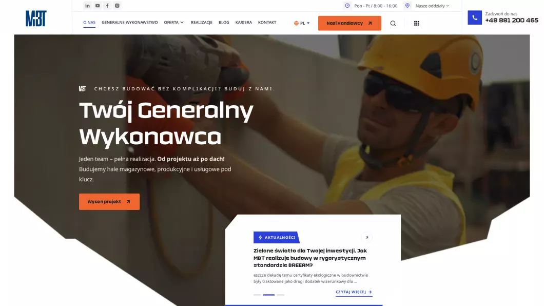 MBT - Generalny wykonawca - zrzut ekranu